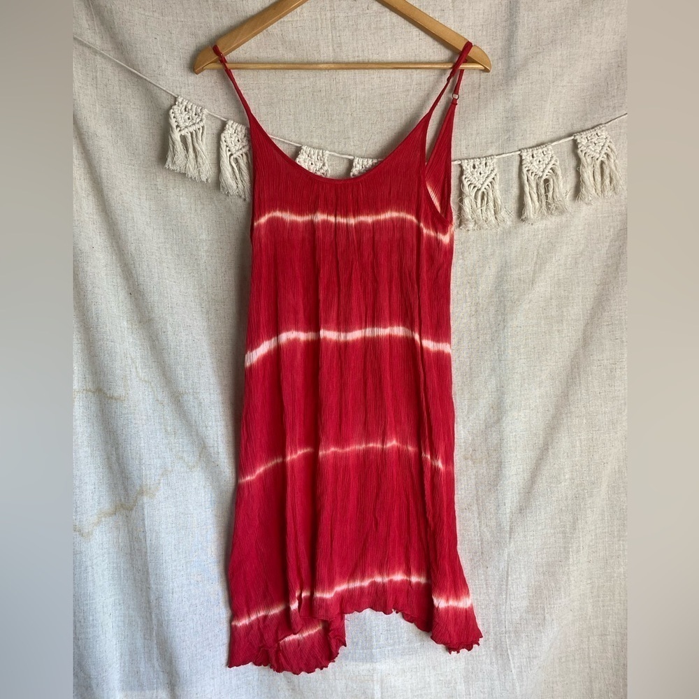 Elan Cover Up Slipdress in Red Tie Dye Size Large